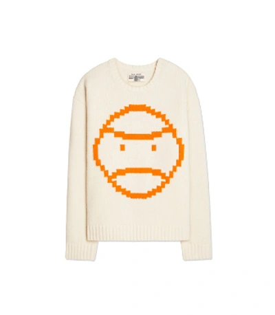 Shop Tory Sport Merino Pixel Little Grumps Sweater In Snow White
