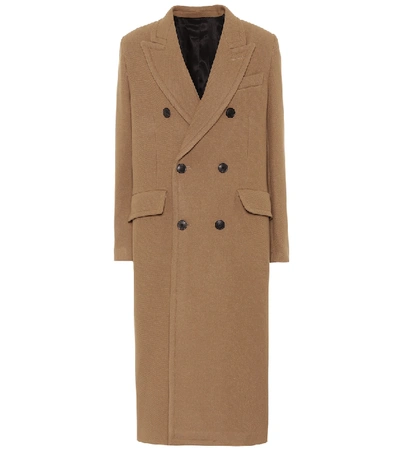 Shop Ami Alexandre Mattiussi Wool-blend Coat In Brown