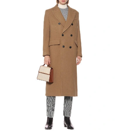 Shop Ami Alexandre Mattiussi Wool-blend Coat In Brown