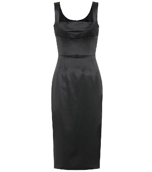 Dolce & Gabbana Silk-Blend Pencil Dress In Black | ModeSens