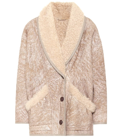 Shop Isabel Marant Audrina Shearling Coat In Beige