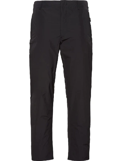 Shop Prada Cropped Tailored Trousers In Black