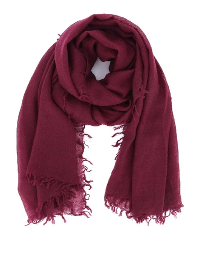 Shop Aspesi Burgundy Cashmere Gauze Scarf In Black