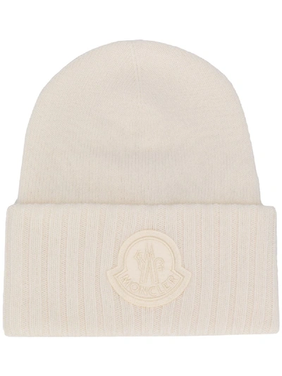 Shop Moncler Hat Tricot In White
