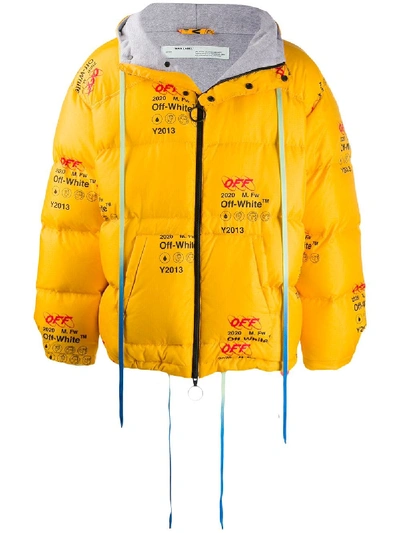 Shop Off-white Industrial Zipped Puffer In Yellow No Color