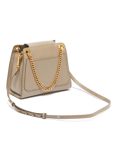 Shop Chloé 'annie' Chain Flap Leather Bag In Motty Grey