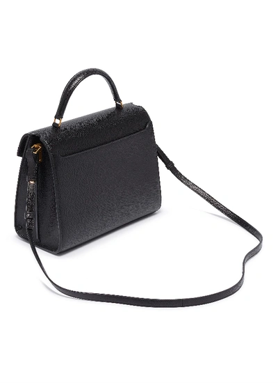 Shop Saint Laurent 'cassandra' Leather Top Handle Bag In Black