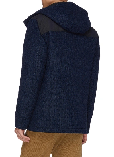 Shop Norse Projects 'nunk' Thermore Ecodown Insulation Hooded Wool Harris Tweed Shirt Jacket