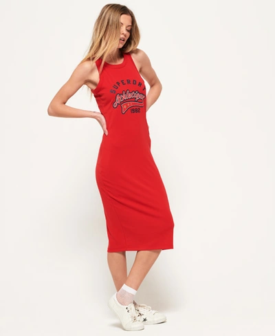 Shop Superdry Pacific Bodycon Dress In Red