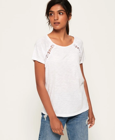 Shop Superdry Elizabeth Lace T-shirt In White