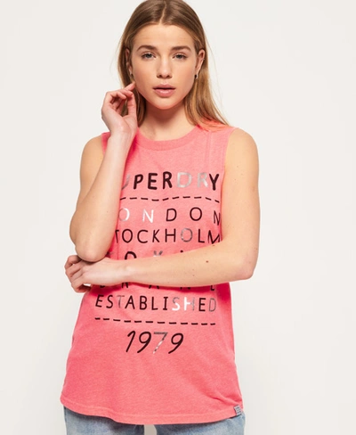 Shop Superdry Punk Tank Top In Pink