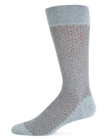 Shop Marcoliani Men's Basket Pinpoint Crew Socks In Light Blue