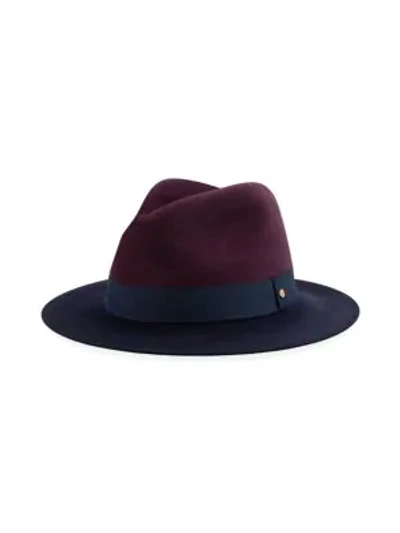 Shop New Era Colorblock Wool Wide-brim Fedora Hat In Maroon Navy