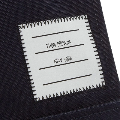 Shop Thom Browne East West Grosgrain Strap Tote Bag In Blue