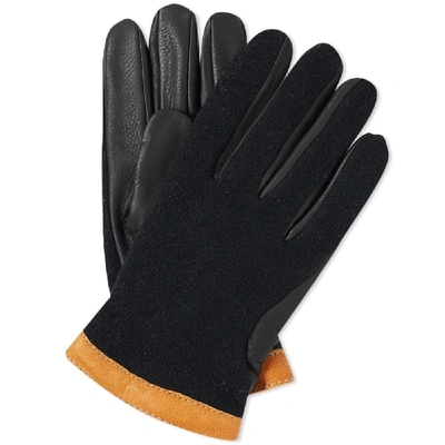 Shop Hestra Deerskin Wool Tricot Glove In Black