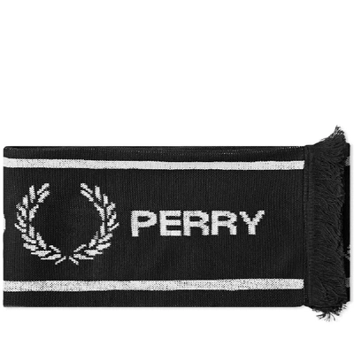 Shop Fred Perry Authentic Graphic Logo Scarf In Black