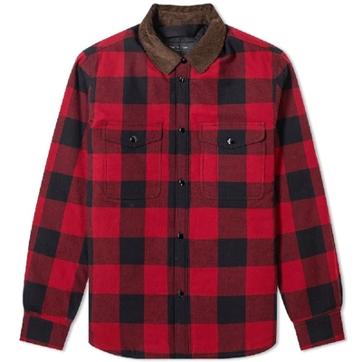 Shop Rag & Bone Padded Shirt Jacket In Red