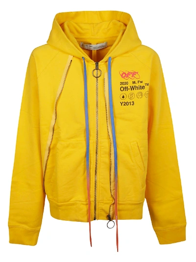 Shop Off-white Industry013 Double Zip Hoodie In Yellow