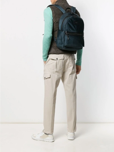Shop Michael Kors Brooklyn Leather Backpack In Blue