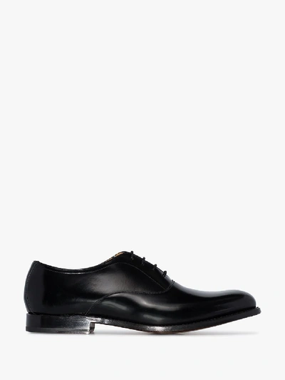 Shop Grenson Black Alwin Leather Oxford Shoes