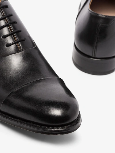 Shop Grenson Black Bert Leather Oxford Shoes