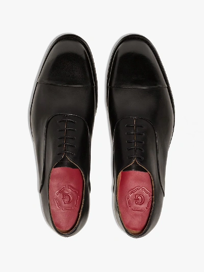 Shop Grenson Black Bert Leather Oxford Shoes