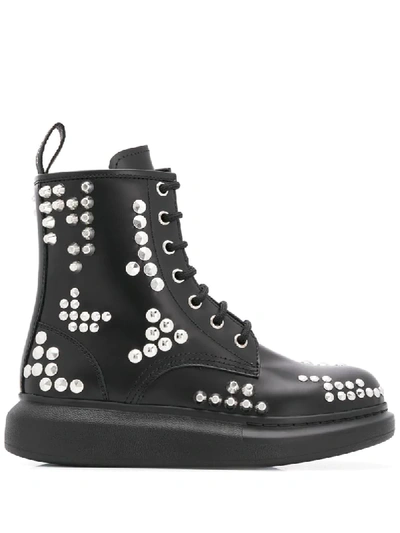 Shop Alexander Mcqueen Hybrid Ankle Boots In Black