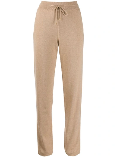 Shop Loro Piana Cashmere Knitted Trackpants In Neutrals