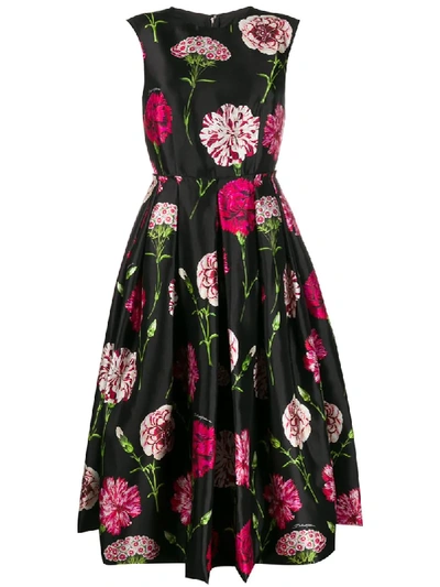 Shop Dolce & Gabbana Floral Print Midi Dress In Hn10c Garofani Nero