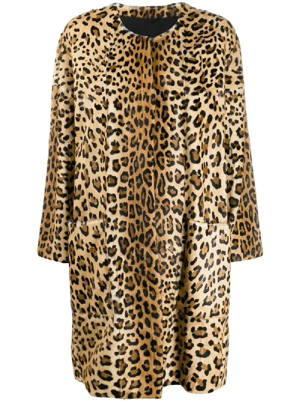 Simonetta Ravizza Wendy Leopard Print Coat In Neutrals | ModeSens