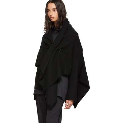 Shop Fumito Ganryu Black Blanket Coat
