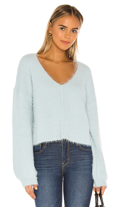 Shop Lovers & Friends Malia V Neck Sweater In Baby Blue