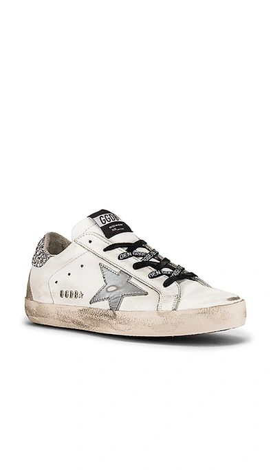 Shop Golden Goose Superstar Sneaker In White,metallic Silver. In White & Silver Glitter