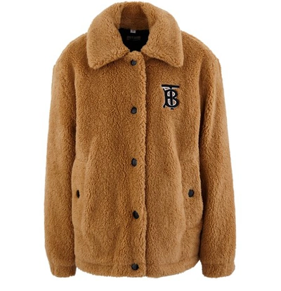 Shop Burberry Rosewell Woollen Jacket In Camel
