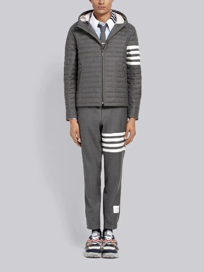 Shop Thom Browne 4-bar Quilted Jacket In Grey