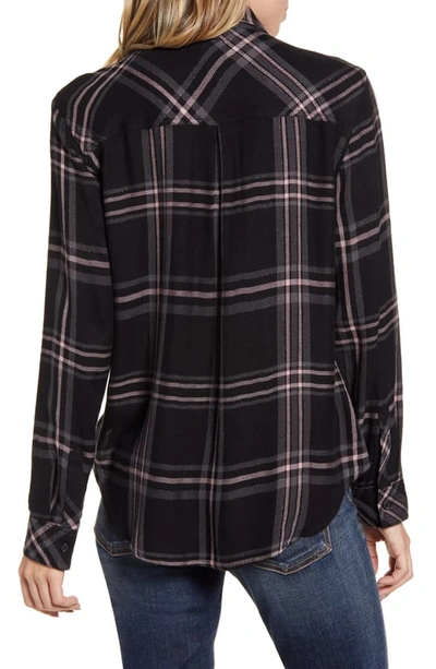 Shop Rails Hunter Plaid Shirt In Onyx Slate Blush