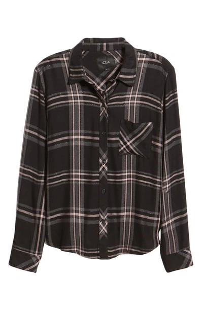 Shop Rails Hunter Plaid Shirt In Onyx Slate Blush