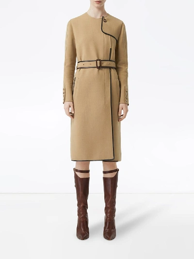 Shop Burberry Wool Coat In Beige