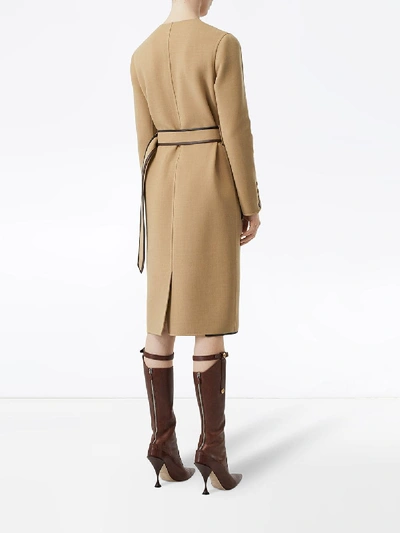 Shop Burberry Wool Coat In Beige