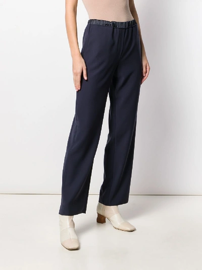 Shop Emporio Armani Wide Leg Trousers In Blue