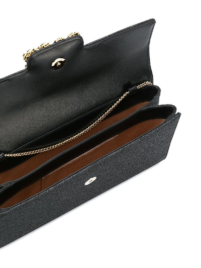Shop Roger Vivier Envelope Leather Clutch In Black
