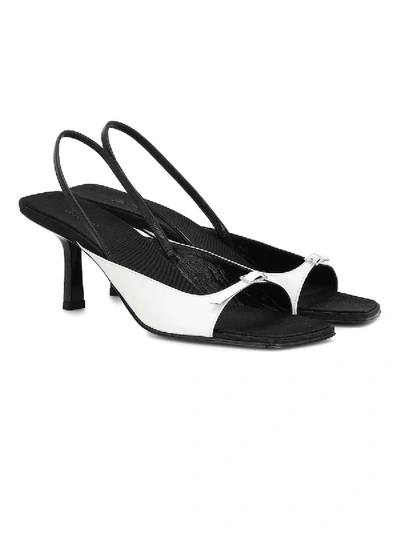 The Row Two tone Leather Slingback Sandals In Black ModeSens