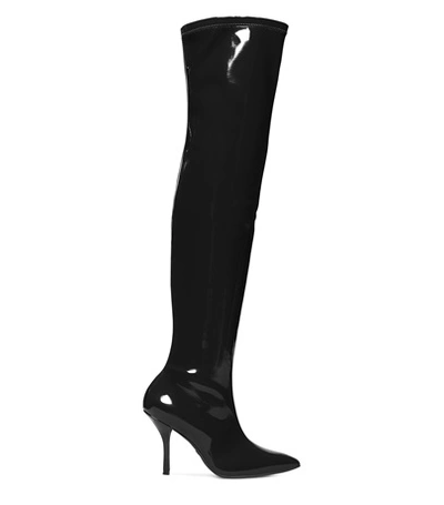 Shop Stuart Weitzman Katrina In Black Stretch Vinyl