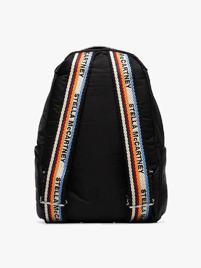 Shop Stella Mccartney Black Logo Print Backpack