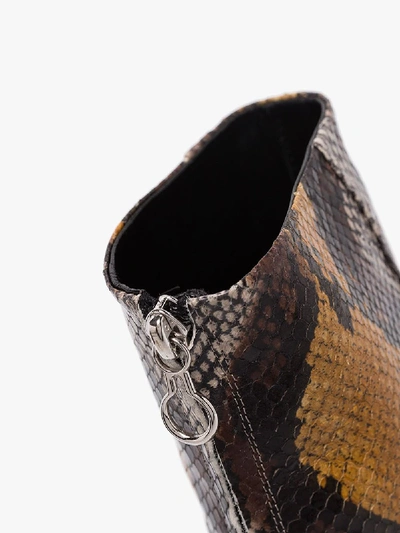 Shop Aeyde Brown Lidia Snake Print Leather Boots