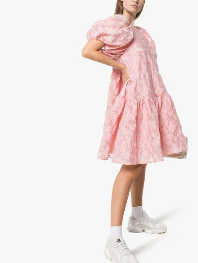Shop Cecilie Bahnsen Alexa Puff Sleeve Dress In Pink