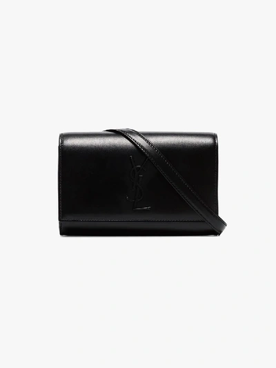 Shop Saint Laurent Black Leather Belt Bag