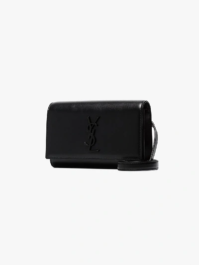 Shop Saint Laurent Black Leather Belt Bag