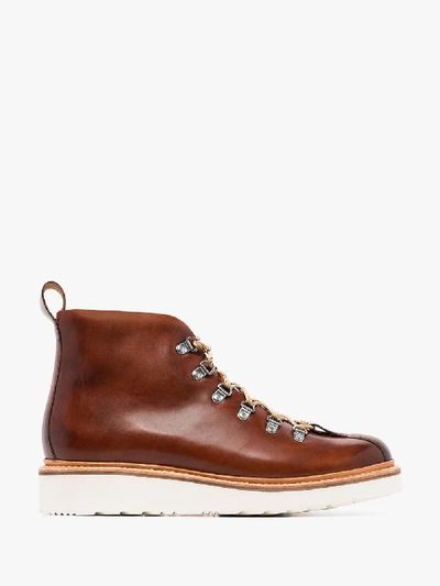 Shop Grenson Brown Bobby Leather Hiking Boots