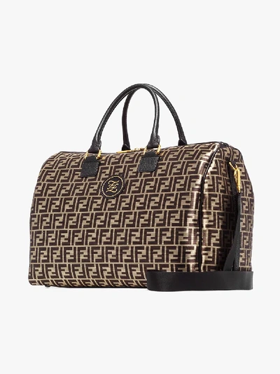 Shop Fendi Black And Gold Mania Weekend Holdall